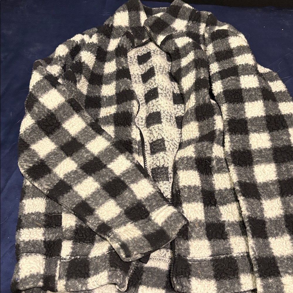 Croft & Barrow Black and White Plaid Jacket
